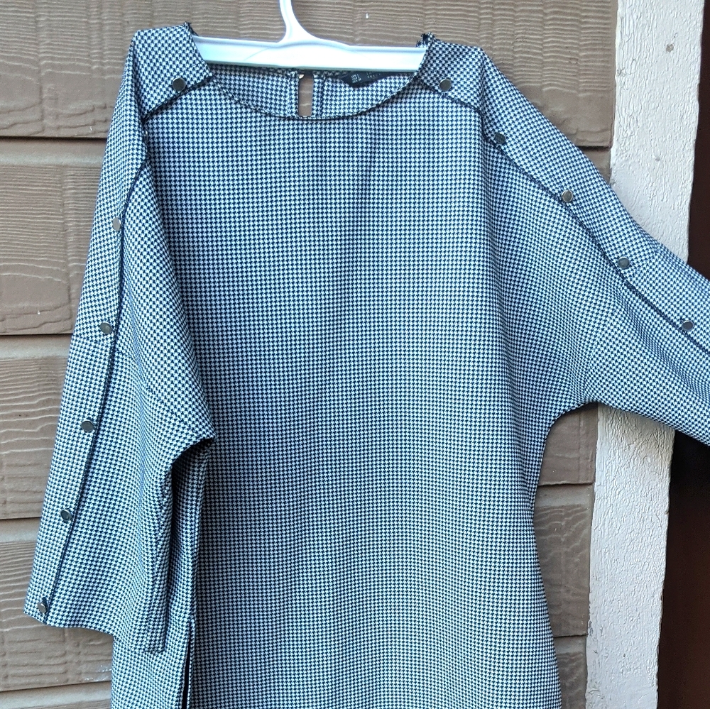ZARA basics hounds tooth slip dress